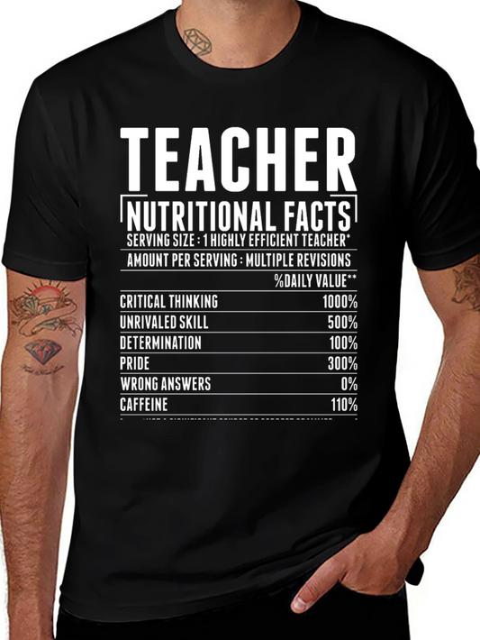 Teacher Nutritional Facts Funny T-Shirt