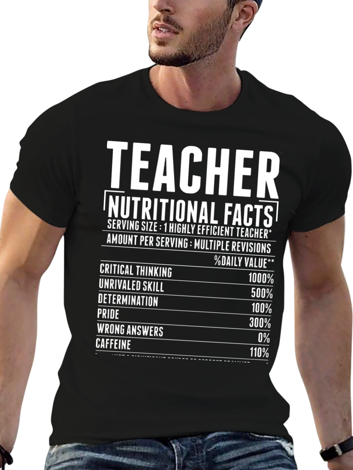 Teacher Nutritional Facts Funny T-Shirt