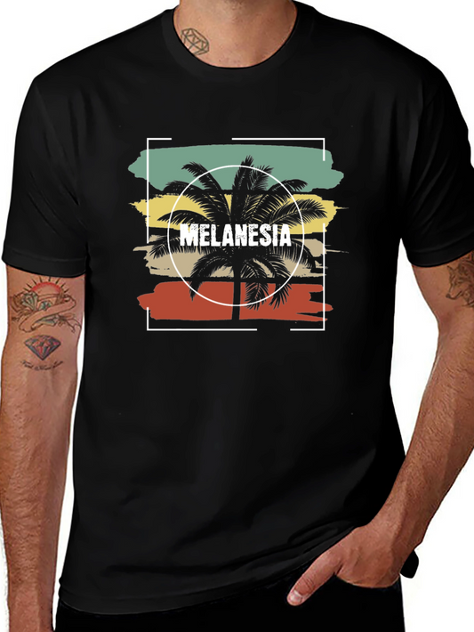 Melanesia Palm Tree T-Shirt - Vintage Style