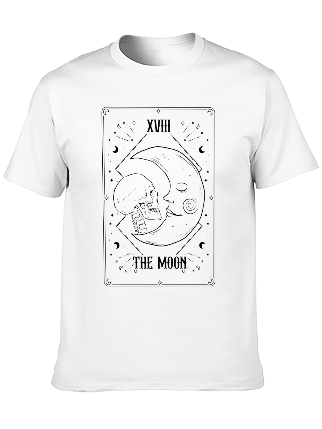 The Moon Tarot Card T-Shirt - Gothic Occult Design