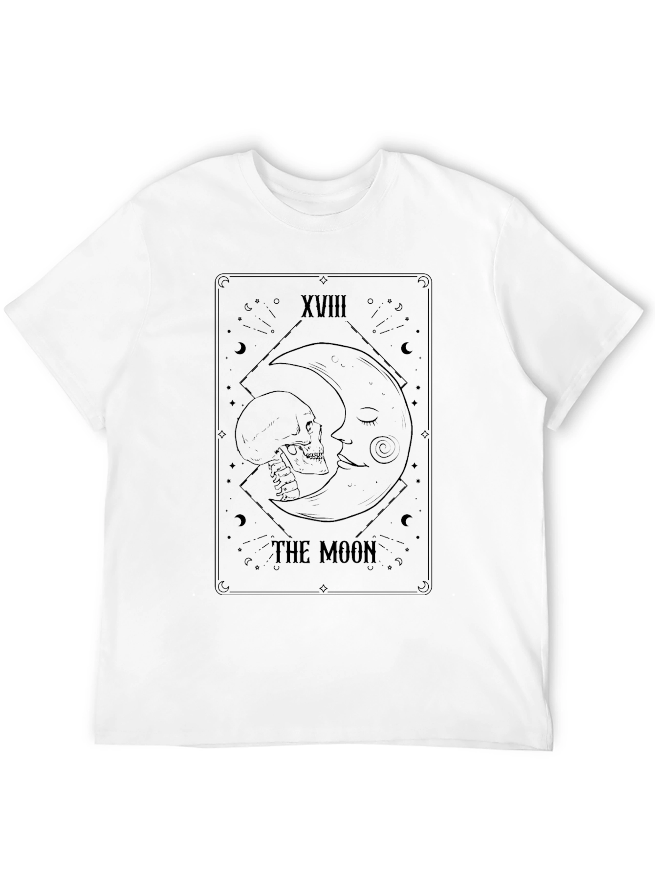 The Moon Tarot Card T-Shirt - Gothic Occult Design