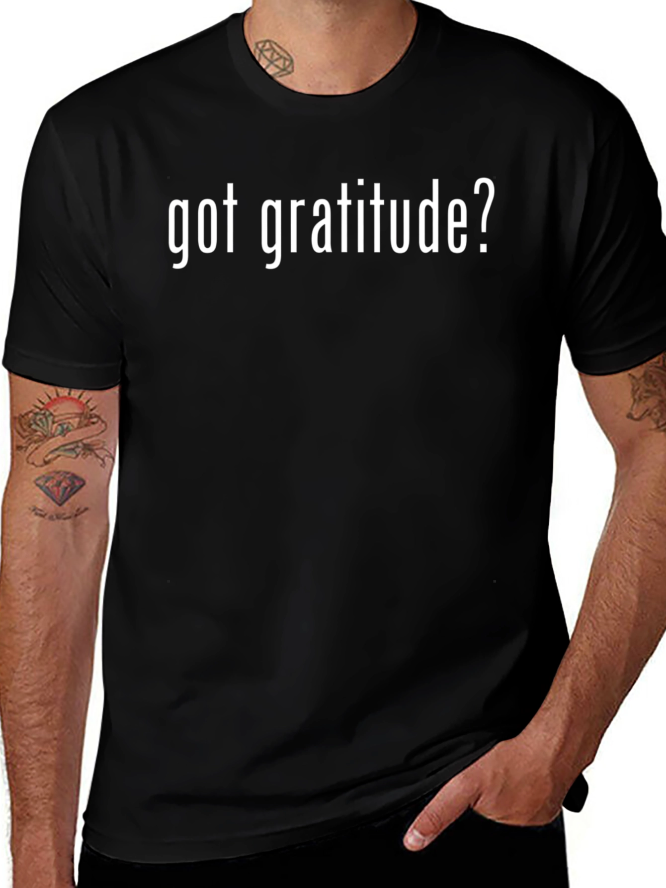Got Gratitude? Black Cotton Graphic T-Shirt
