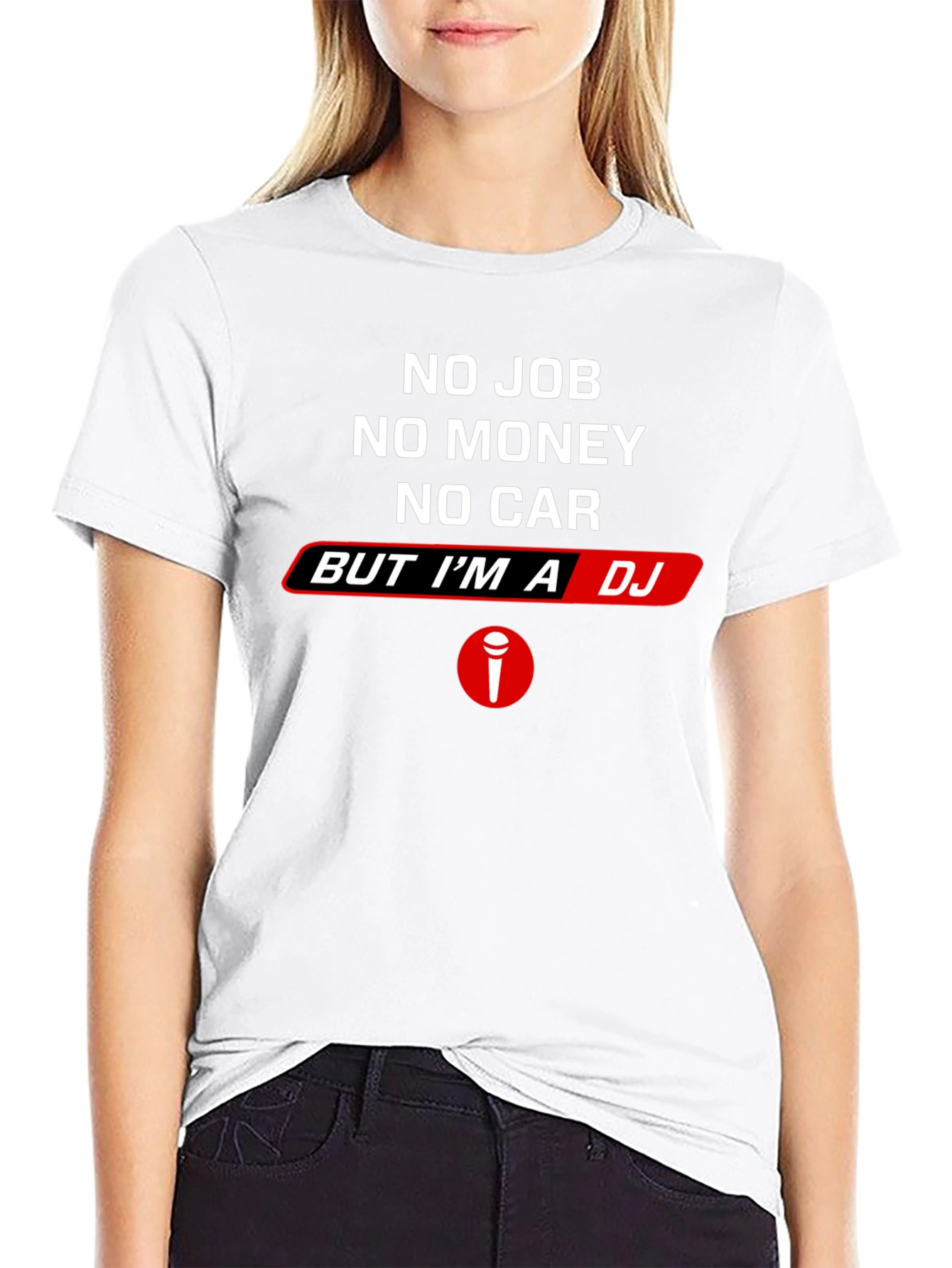 No Job No Money DJ Black T-Shirt