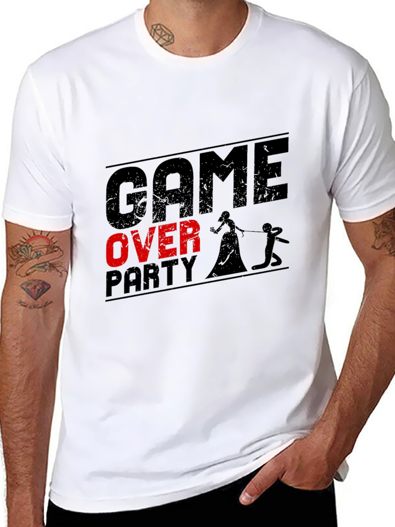 Game Over Party Funny Groom T-Shirt Bachelor