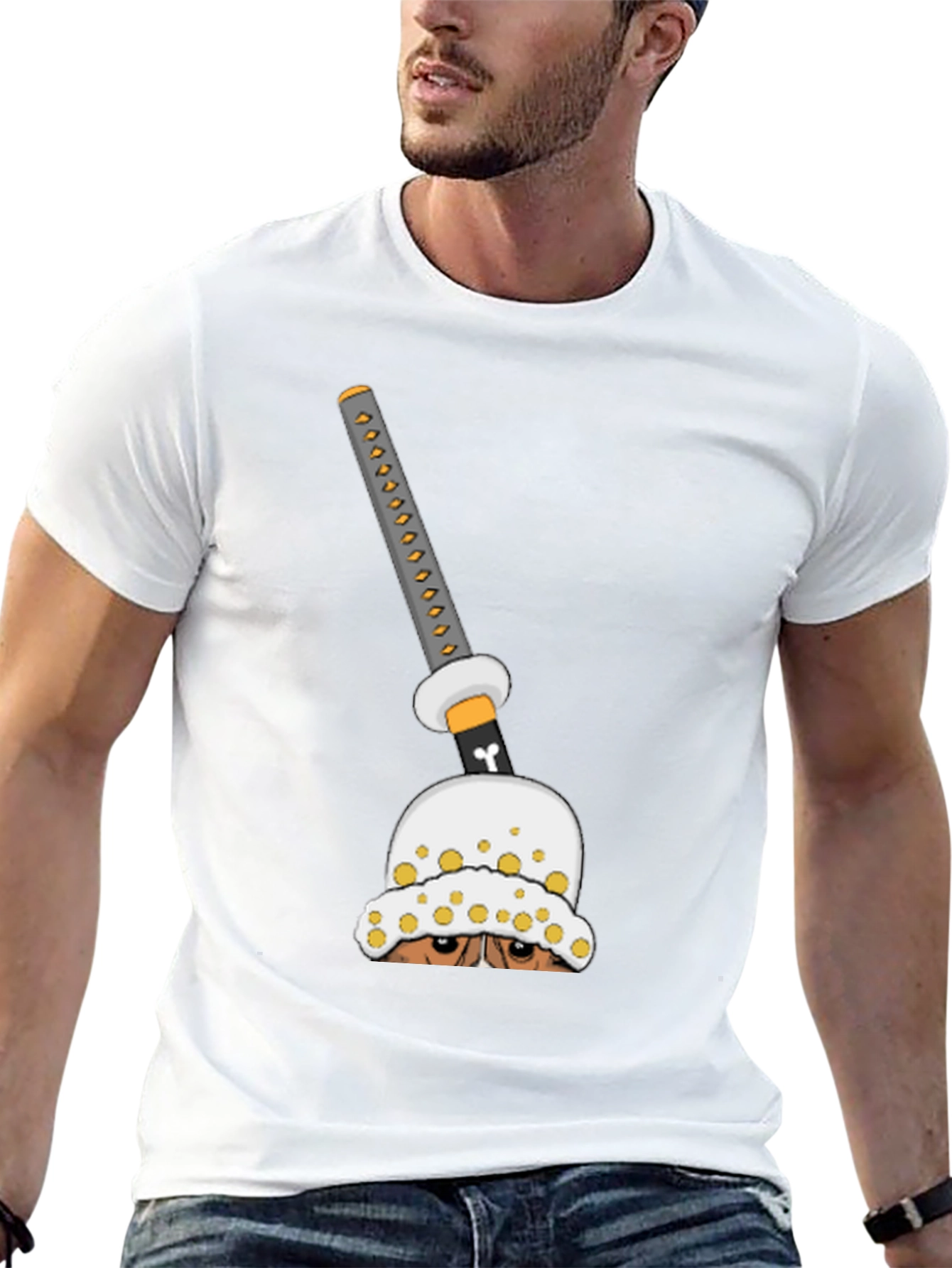 Anime Sword Graphic T-Shirt - Black