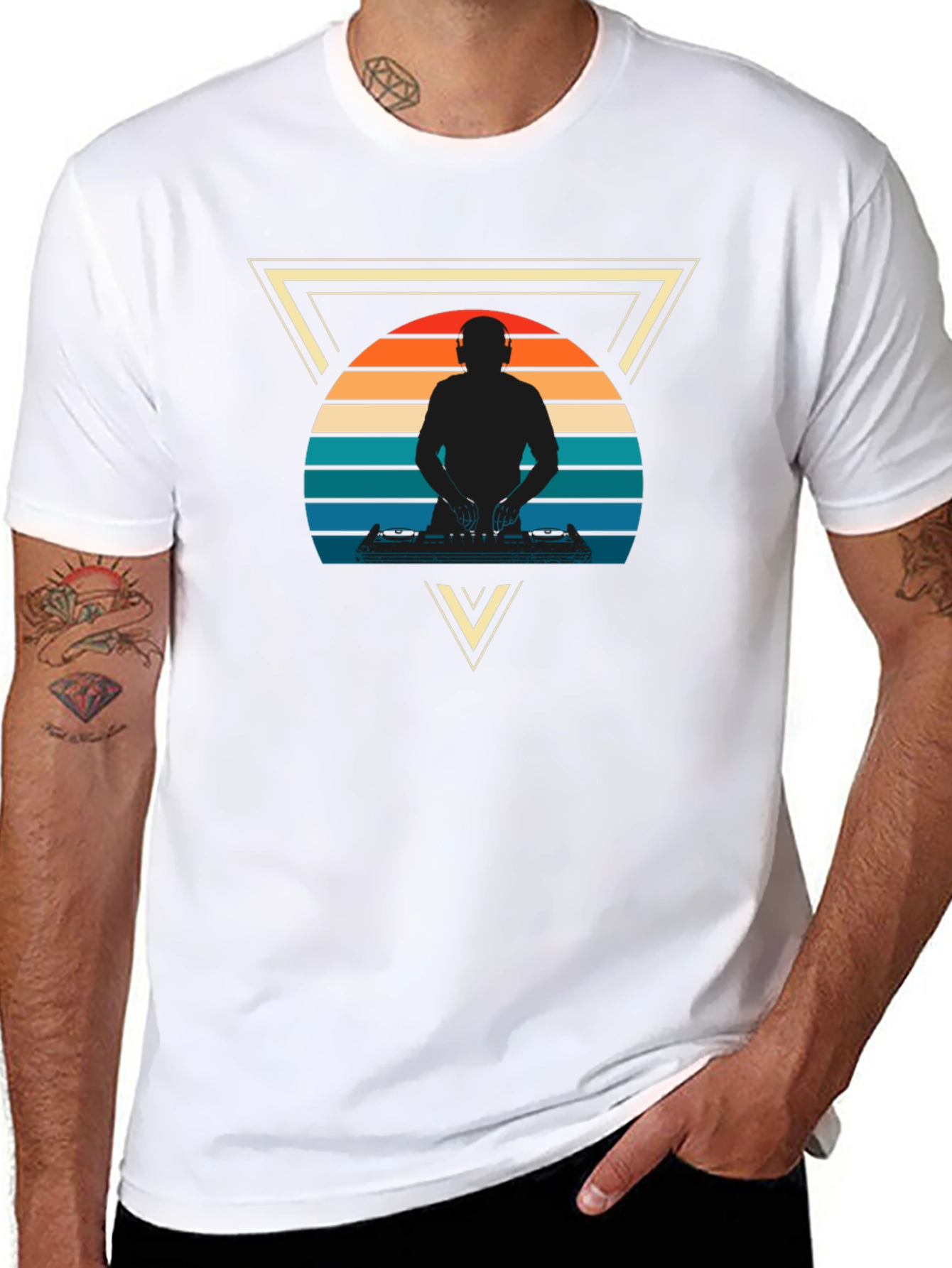 Retro DJ Triangle Graphic Tee