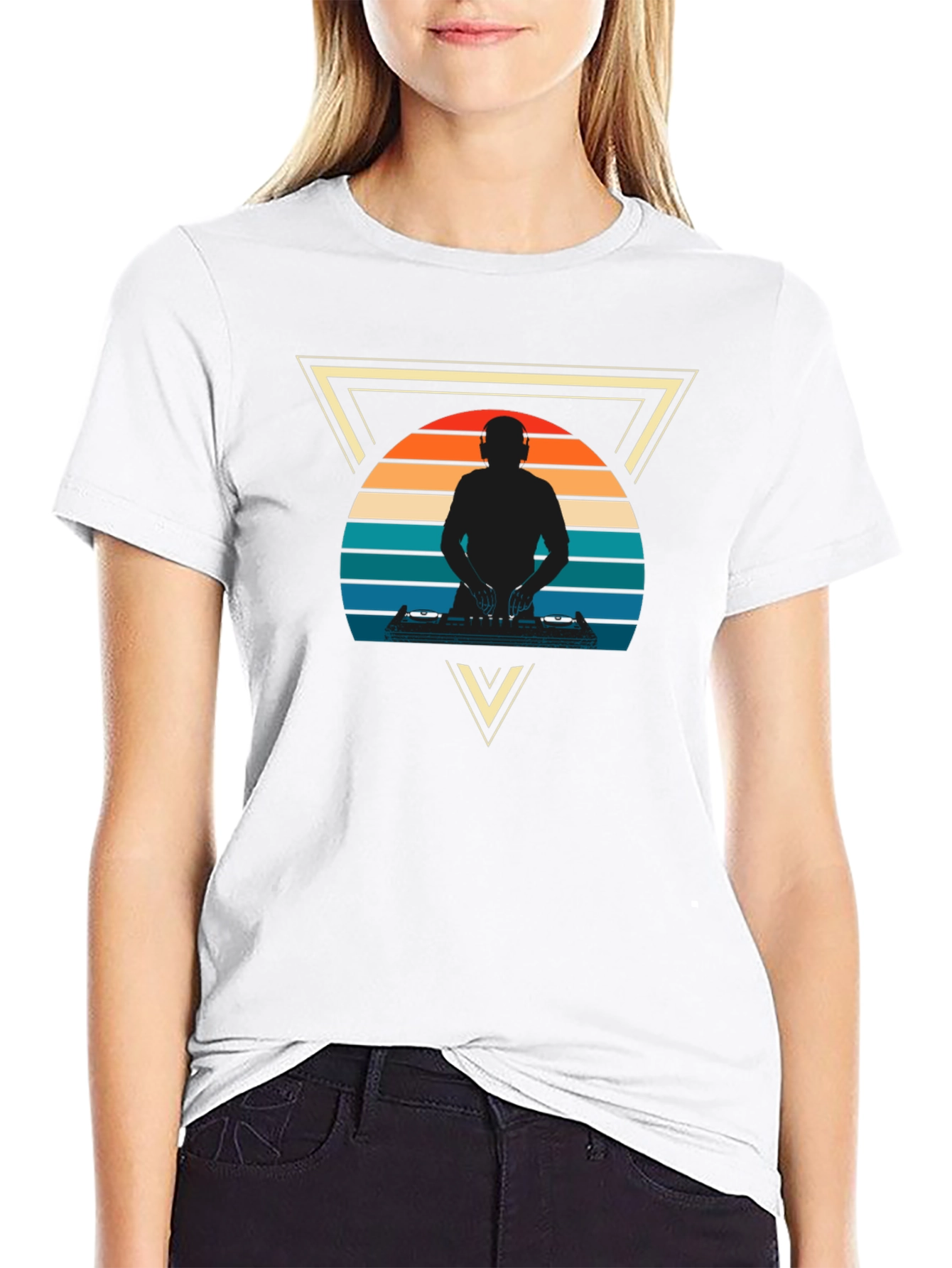 Retro DJ Triangle Graphic Tee