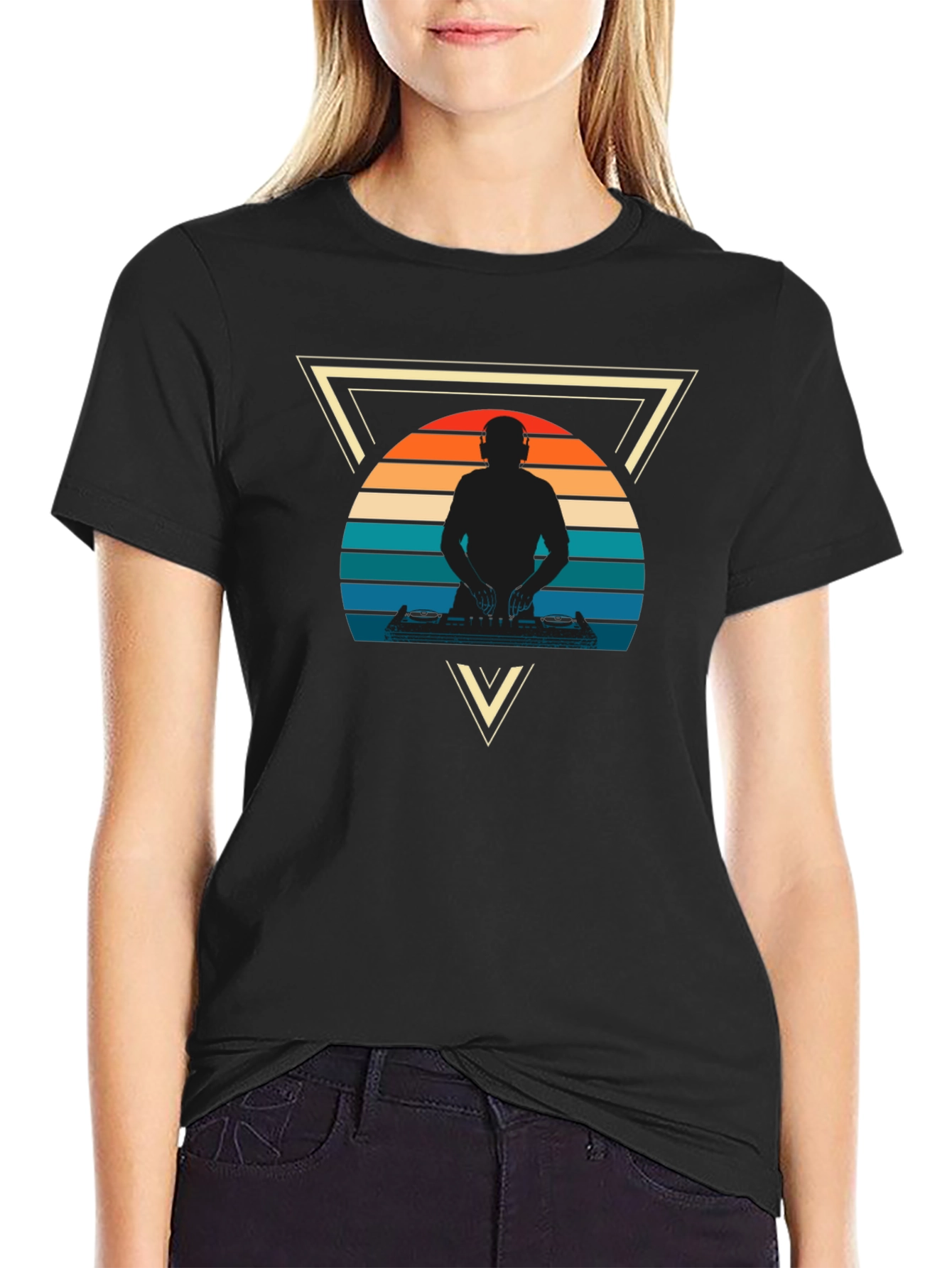 Retro DJ Triangle Graphic Tee