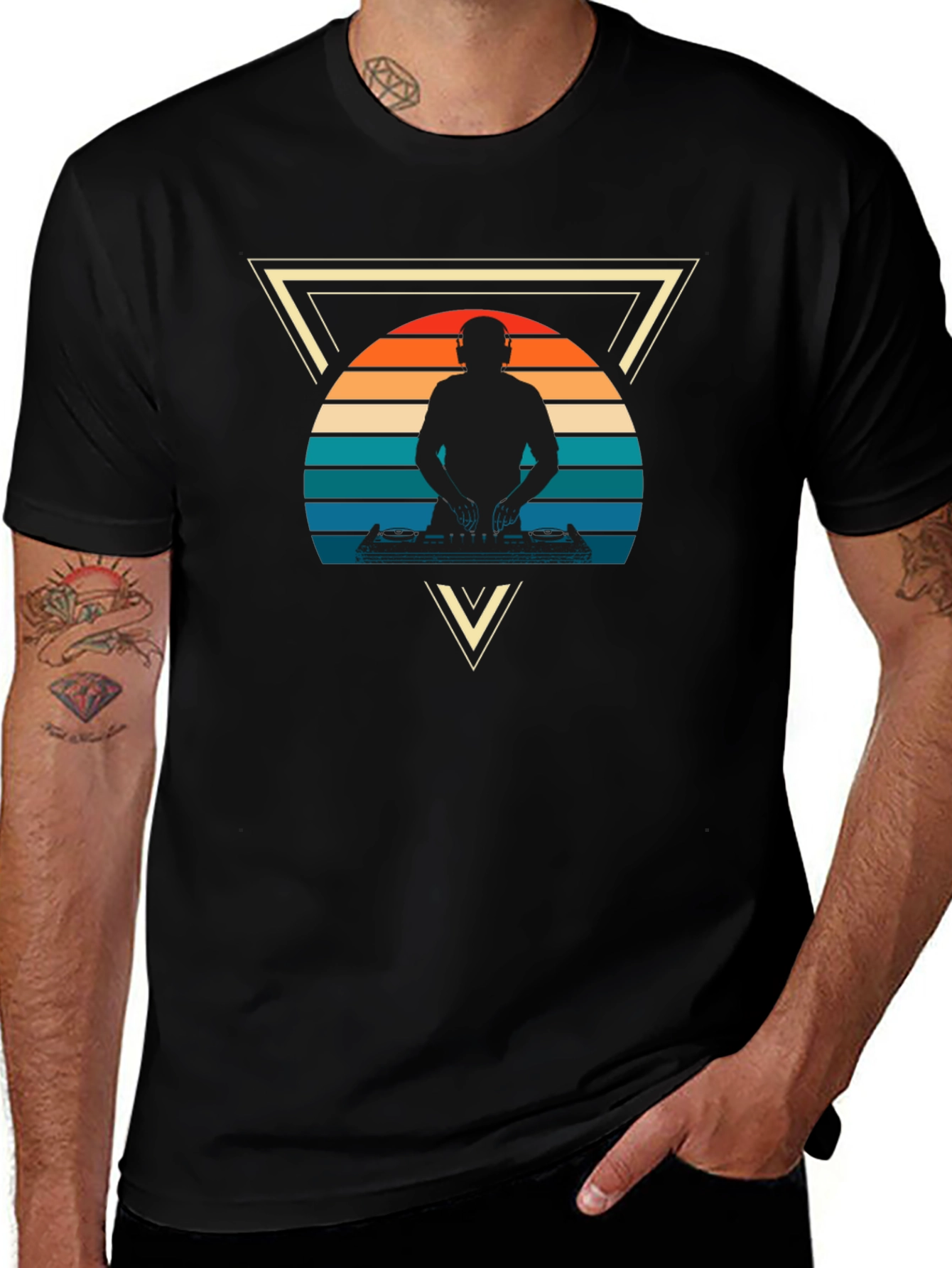 Retro DJ Triangle Graphic Tee