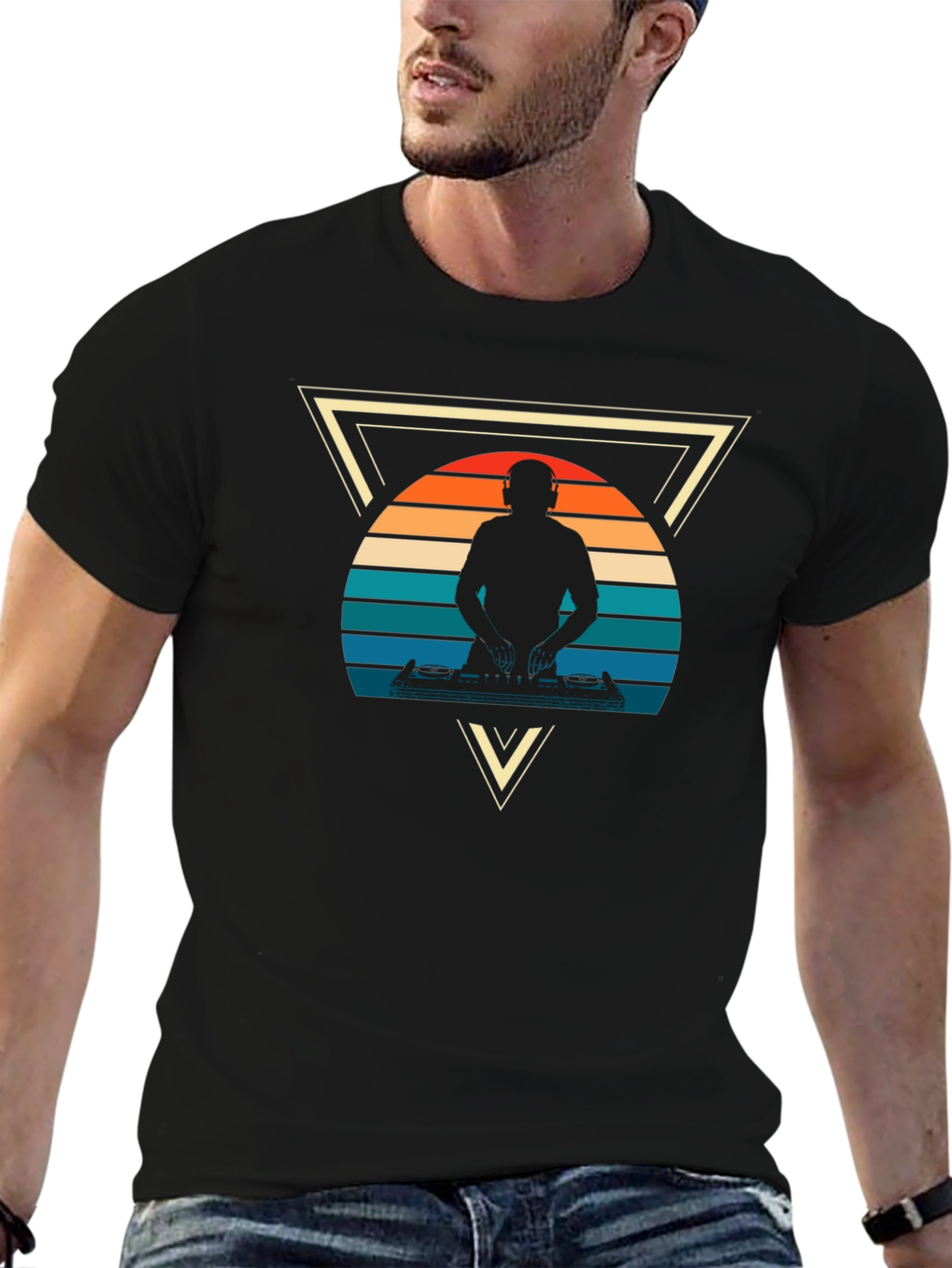 Retro DJ Triangle Graphic Tee