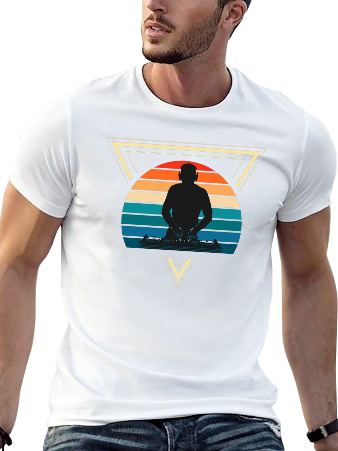 Retro DJ Triangle Graphic Tee