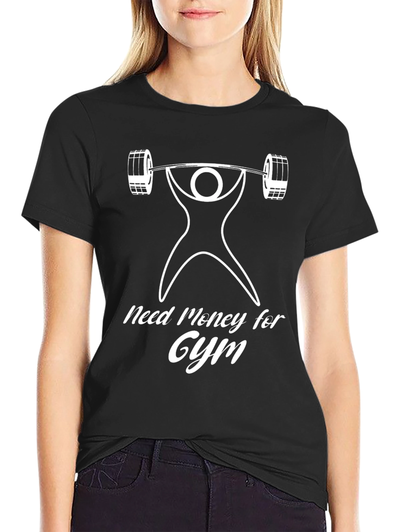 Need Money for Gym Black Graphic T-Shirt