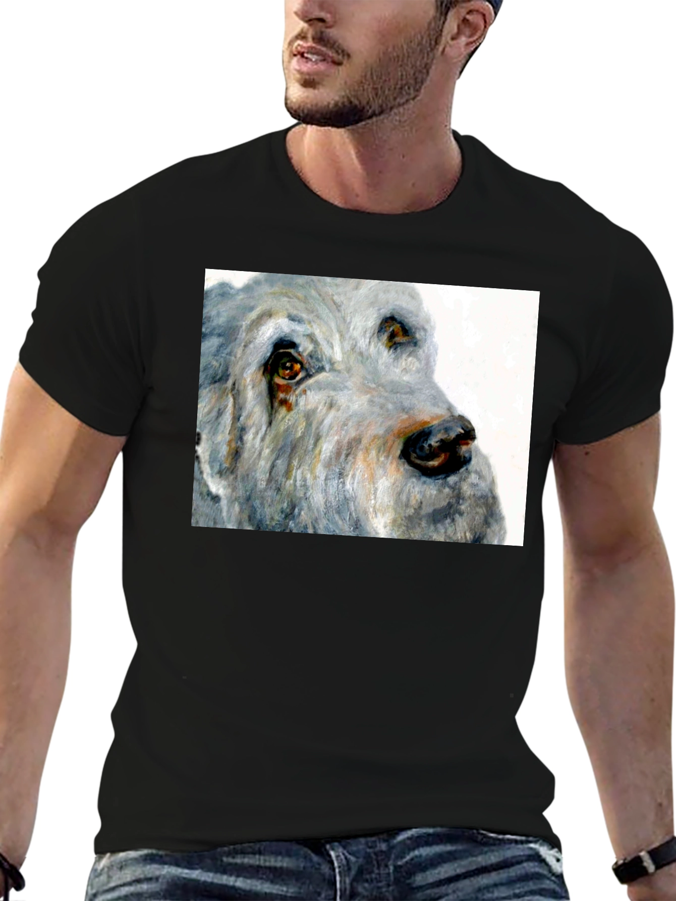 Dog Portrait Black T-Shirt