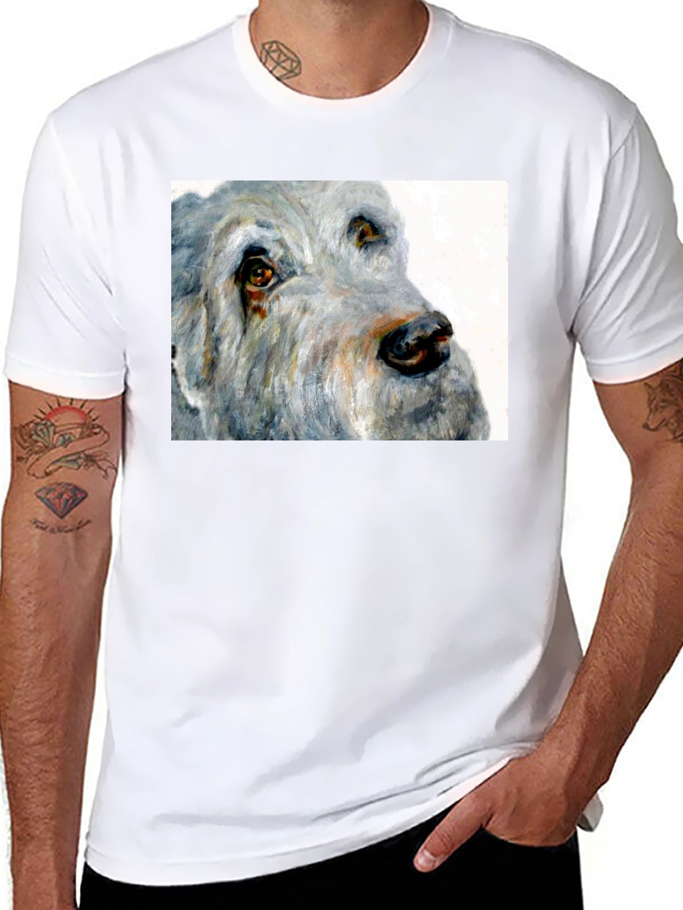 Dog Portrait Black T-Shirt