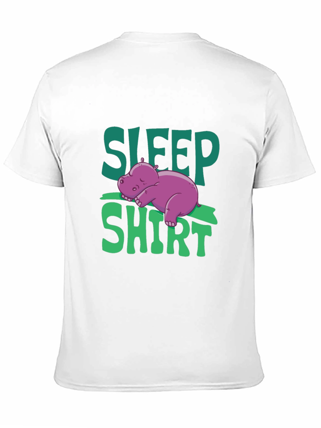 Sleep Shirt Funny Hippo Mens Black T-Shirt