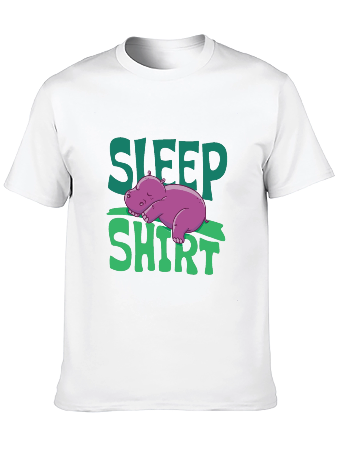 Sleep Shirt Funny Hippo Mens Black T-Shirt