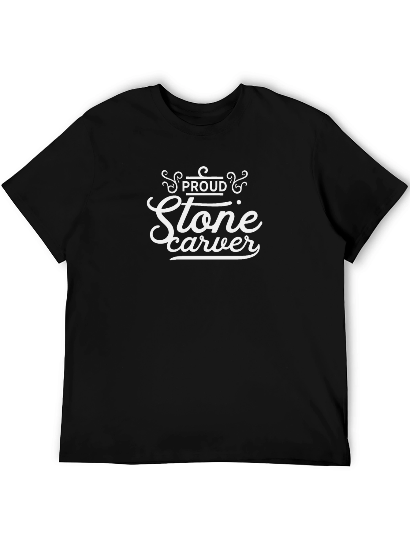 Proud Stone Carver Graphic T-Shirt - Black