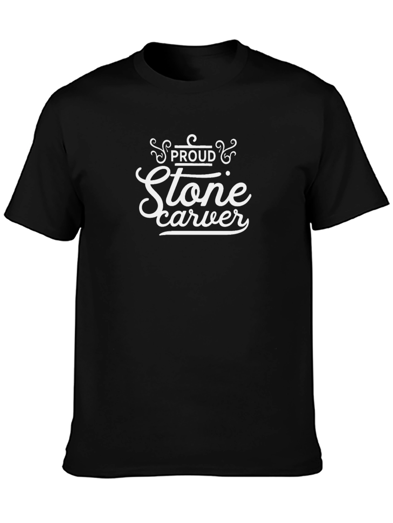 Proud Stone Carver Graphic T-Shirt - Black