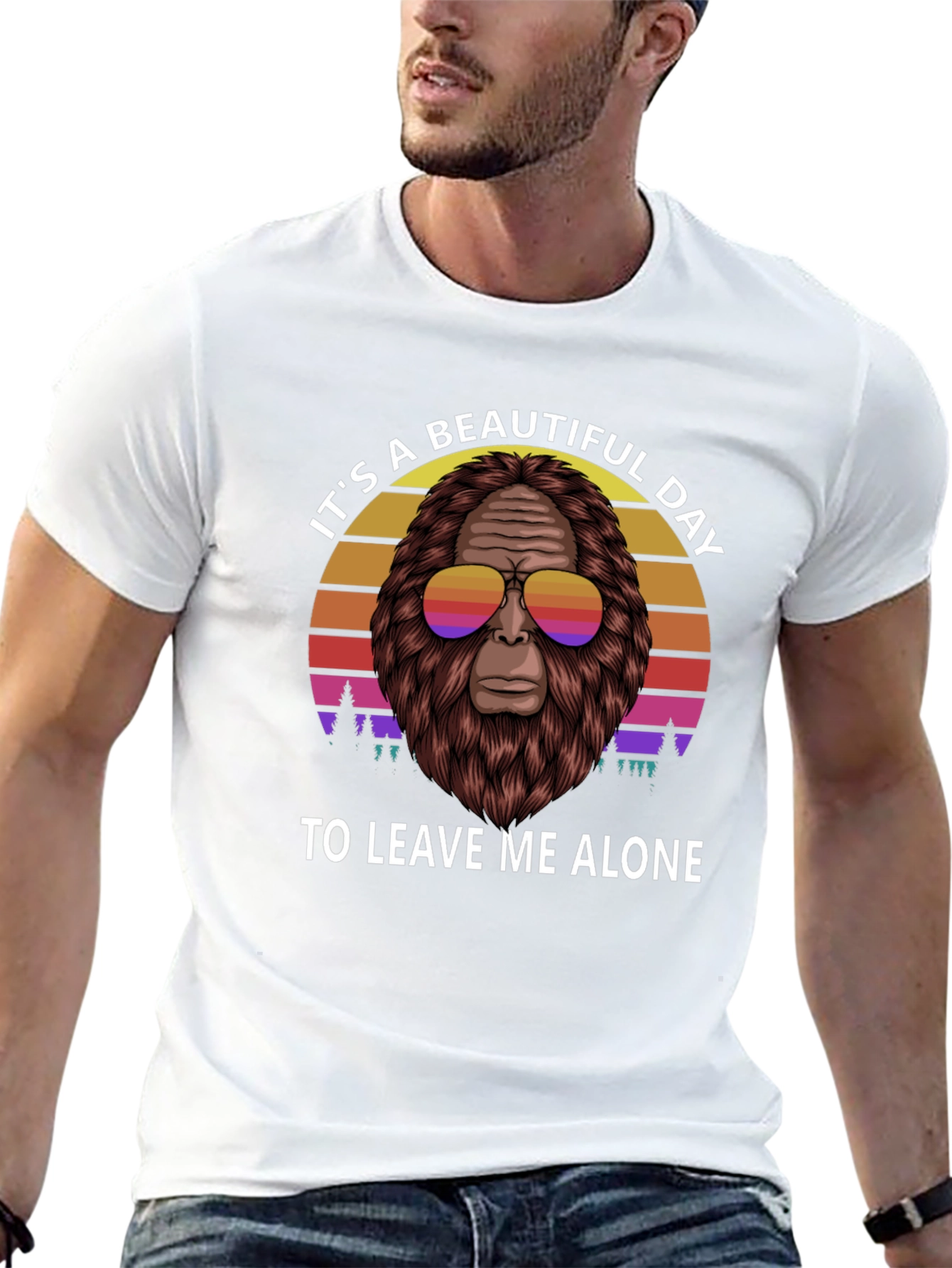 Sasquatch Leave Me Alone Graphic Tee -  Black