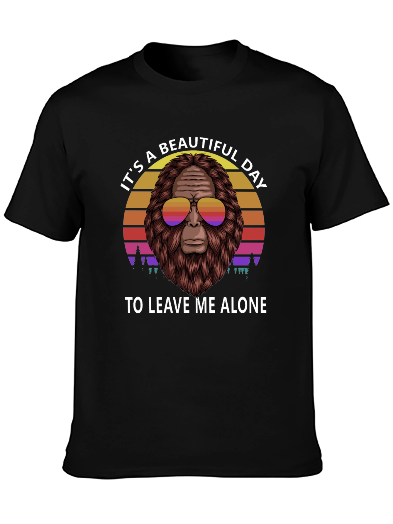 Sasquatch Leave Me Alone Graphic Tee -  Black