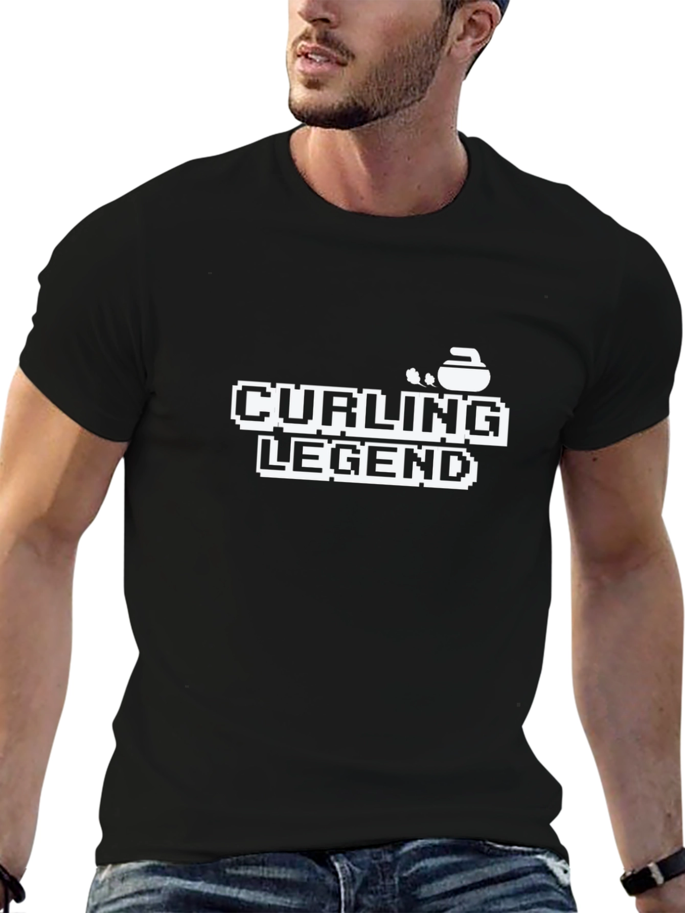 Curling Legend Graphic Tee - Black