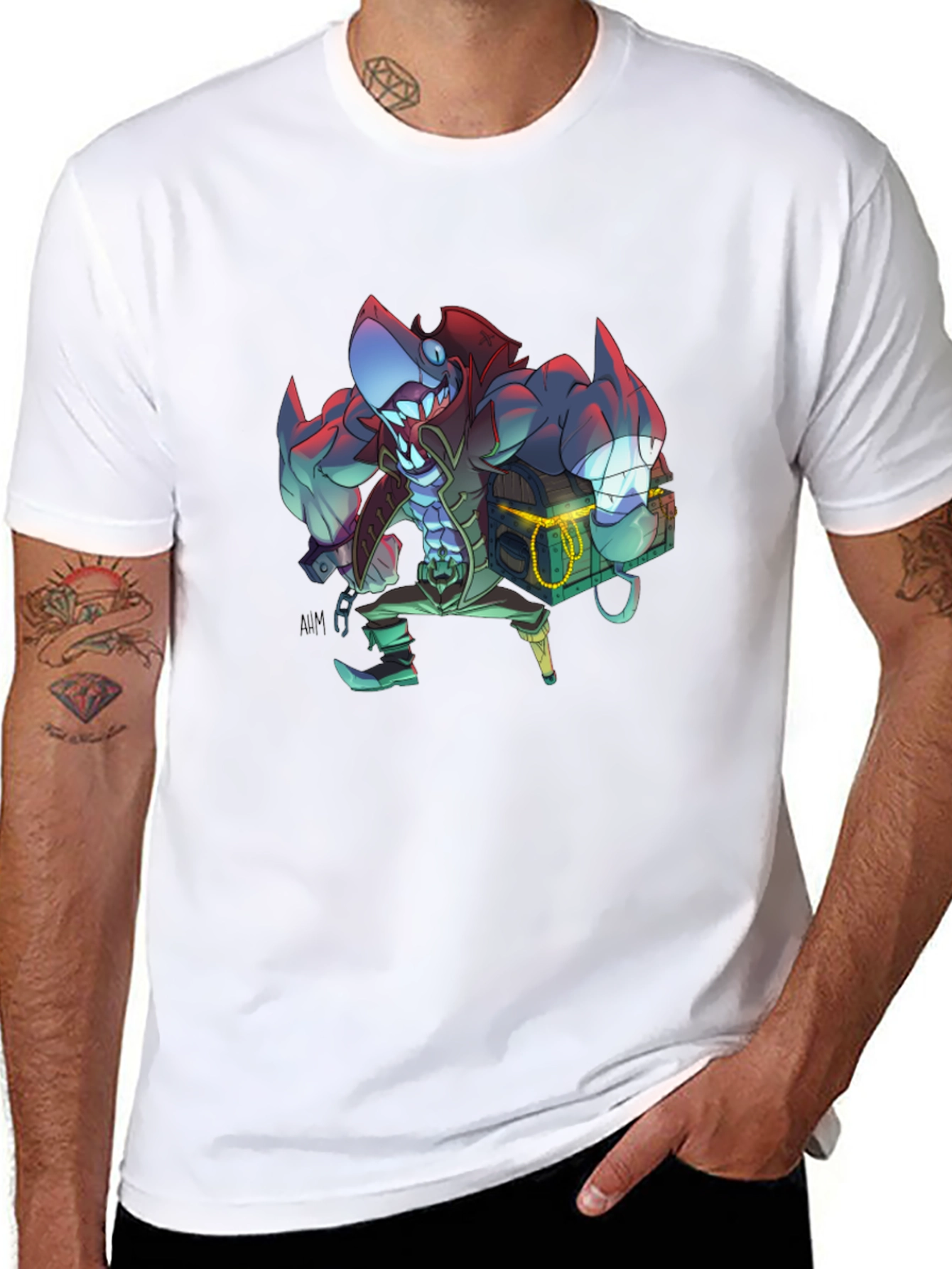 Shark Pirate Graphic Black T-Shirt