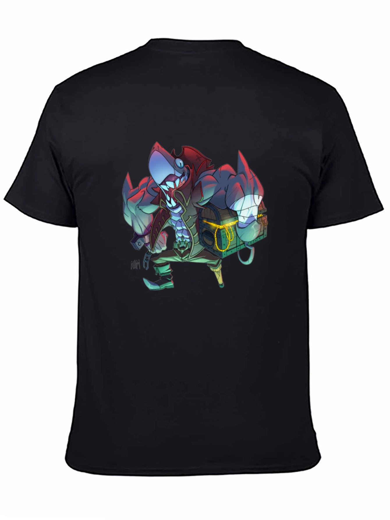 Shark Pirate Graphic Black T-Shirt
