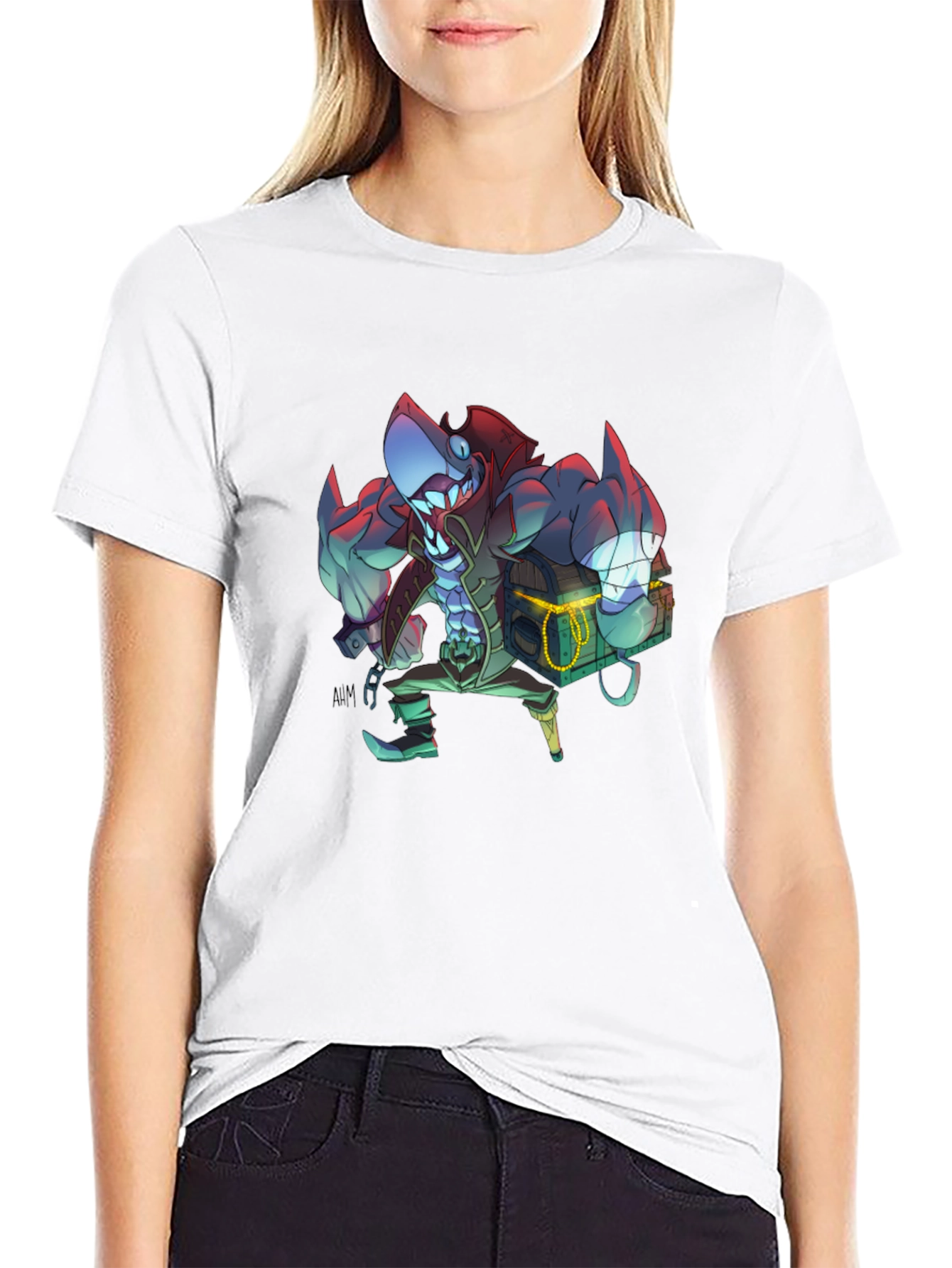 Shark Pirate Graphic Black T-Shirt