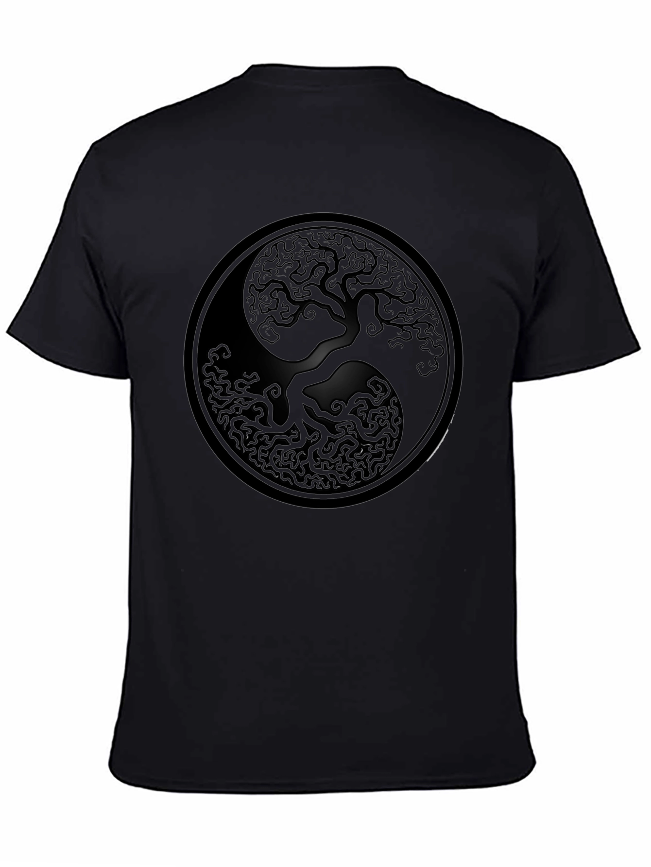 Yin Yang Tree Graphic Tee - Black