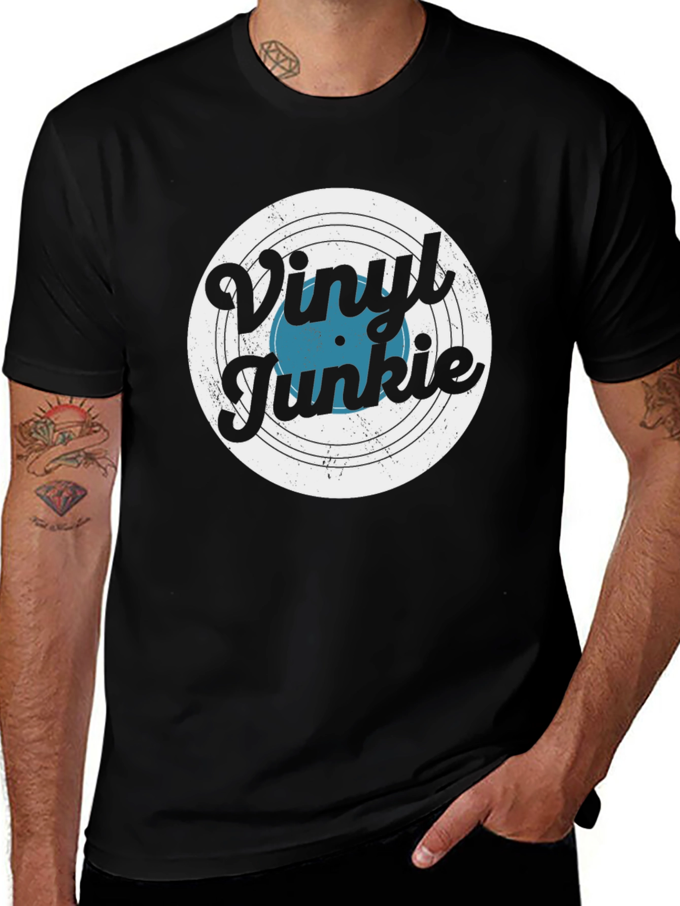 Vinyl Junkie T-Shirt - Music Lover Tee