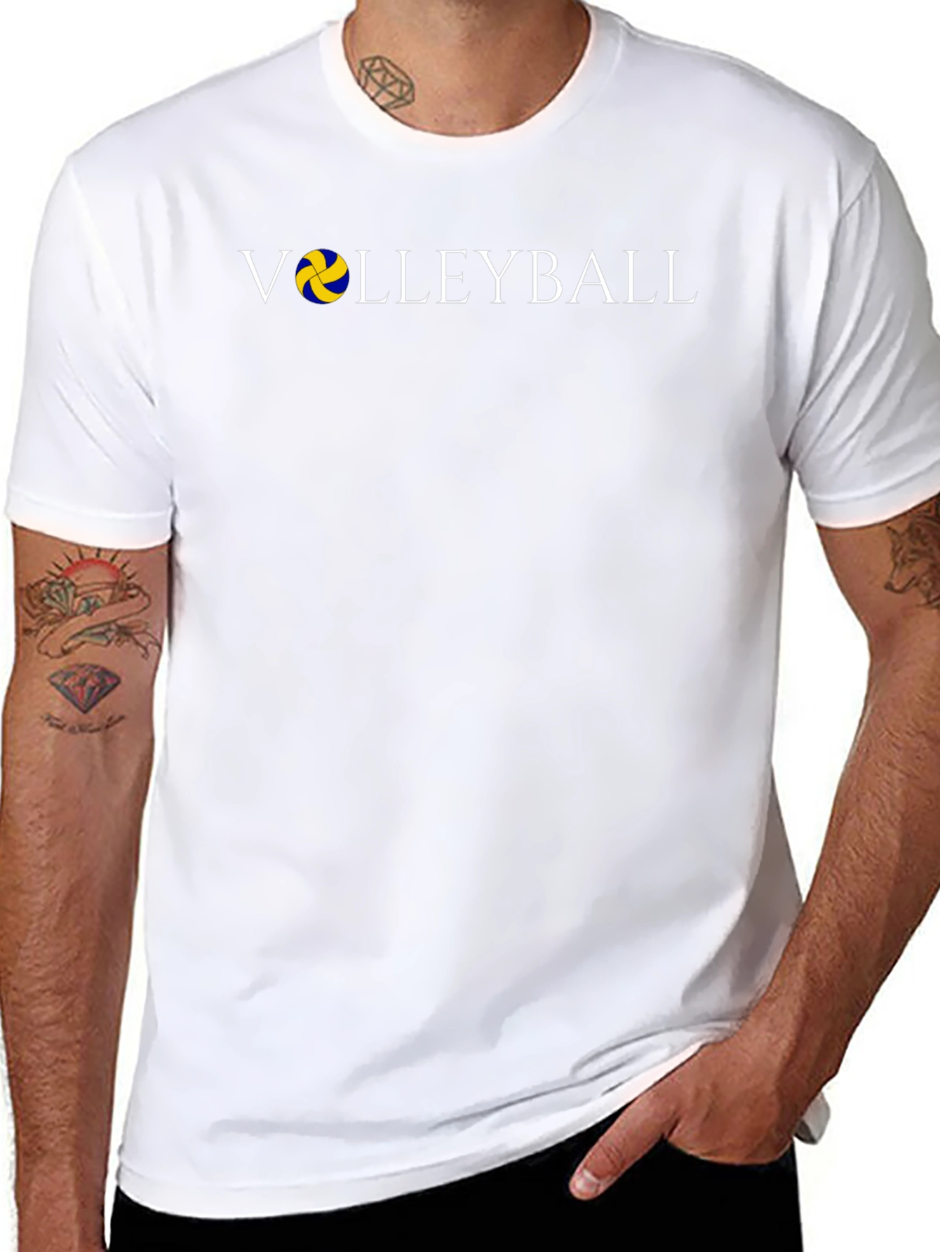 Volleyball Graphic Print Crew Neck Tee