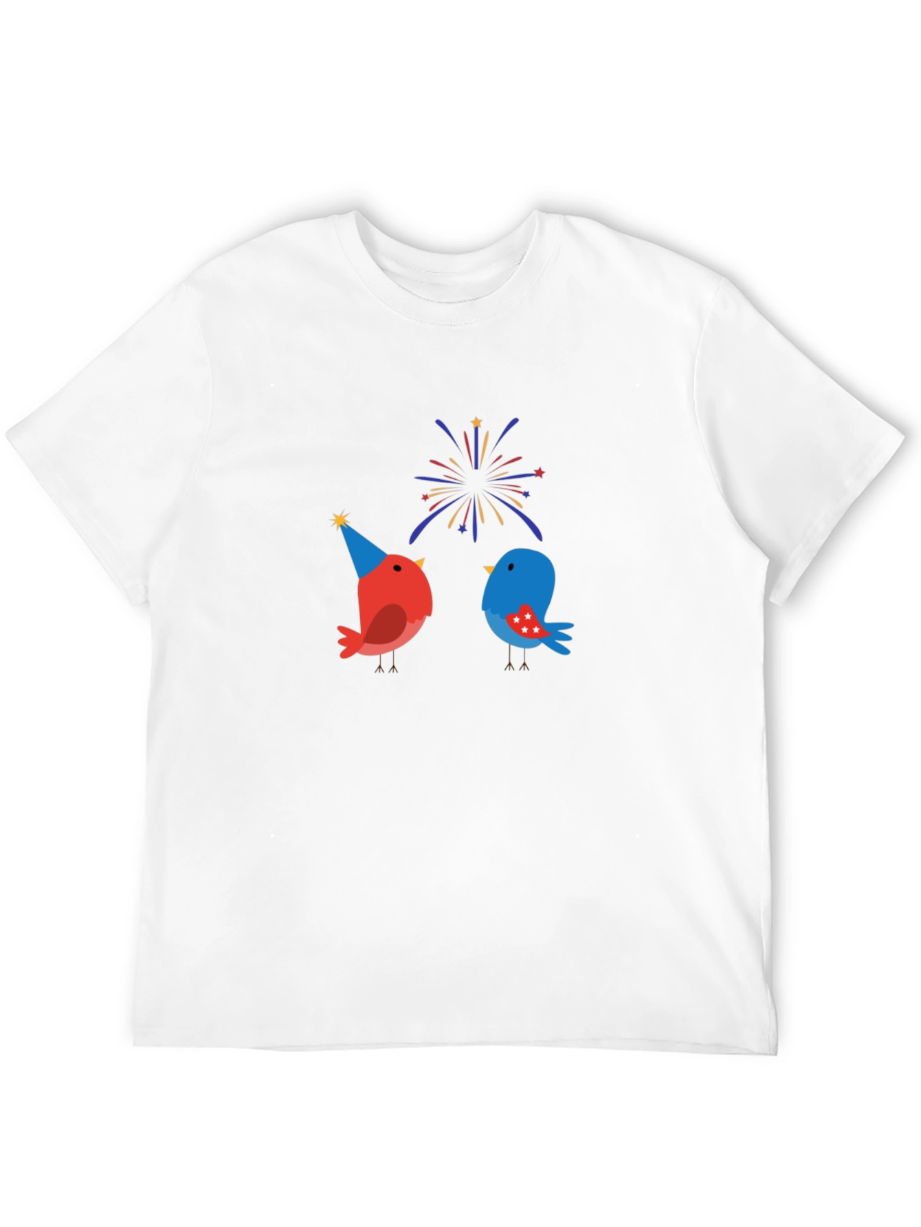 Festive Bird Graphic Black T-Shirt
