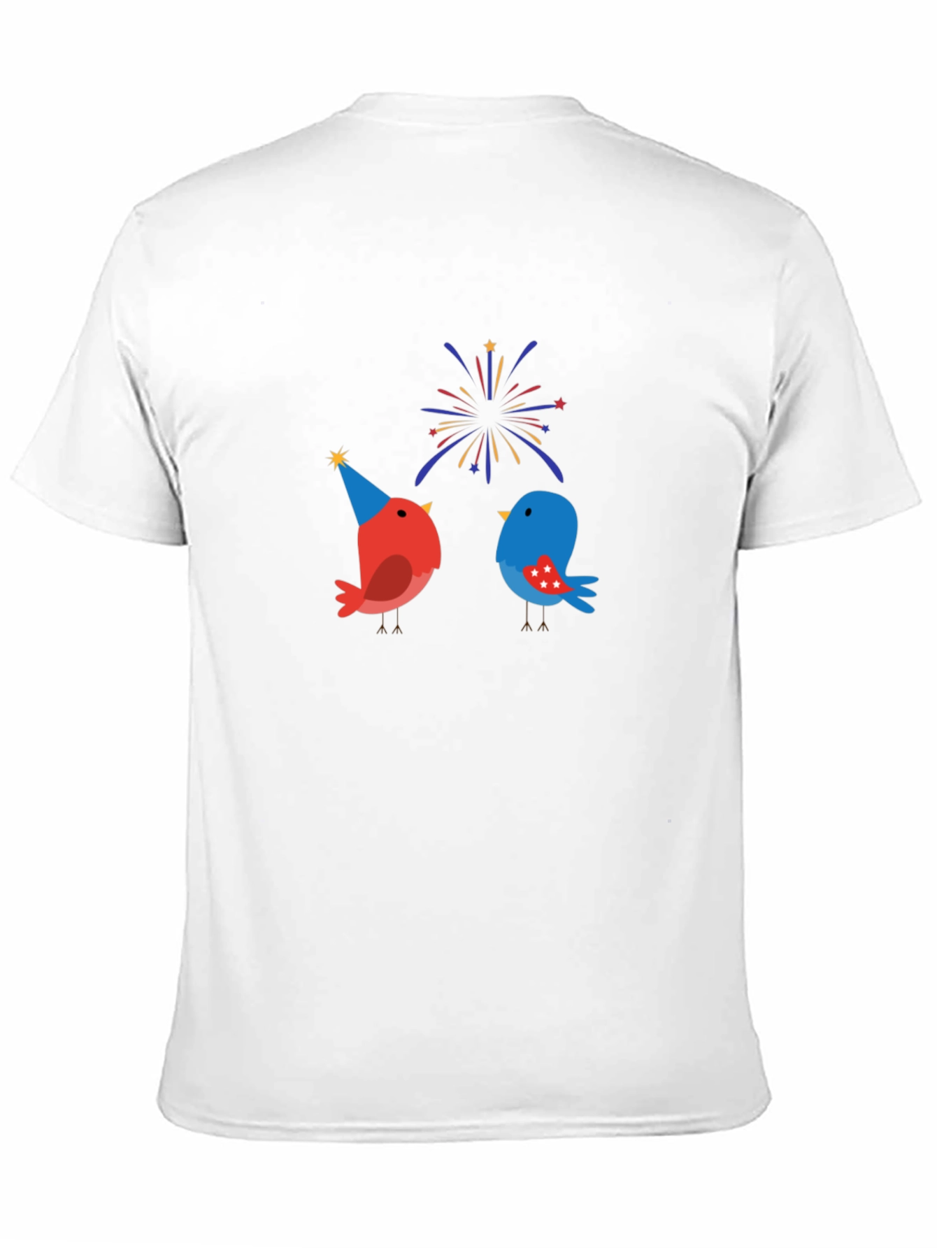 Festive Bird Graphic Black T-Shirt
