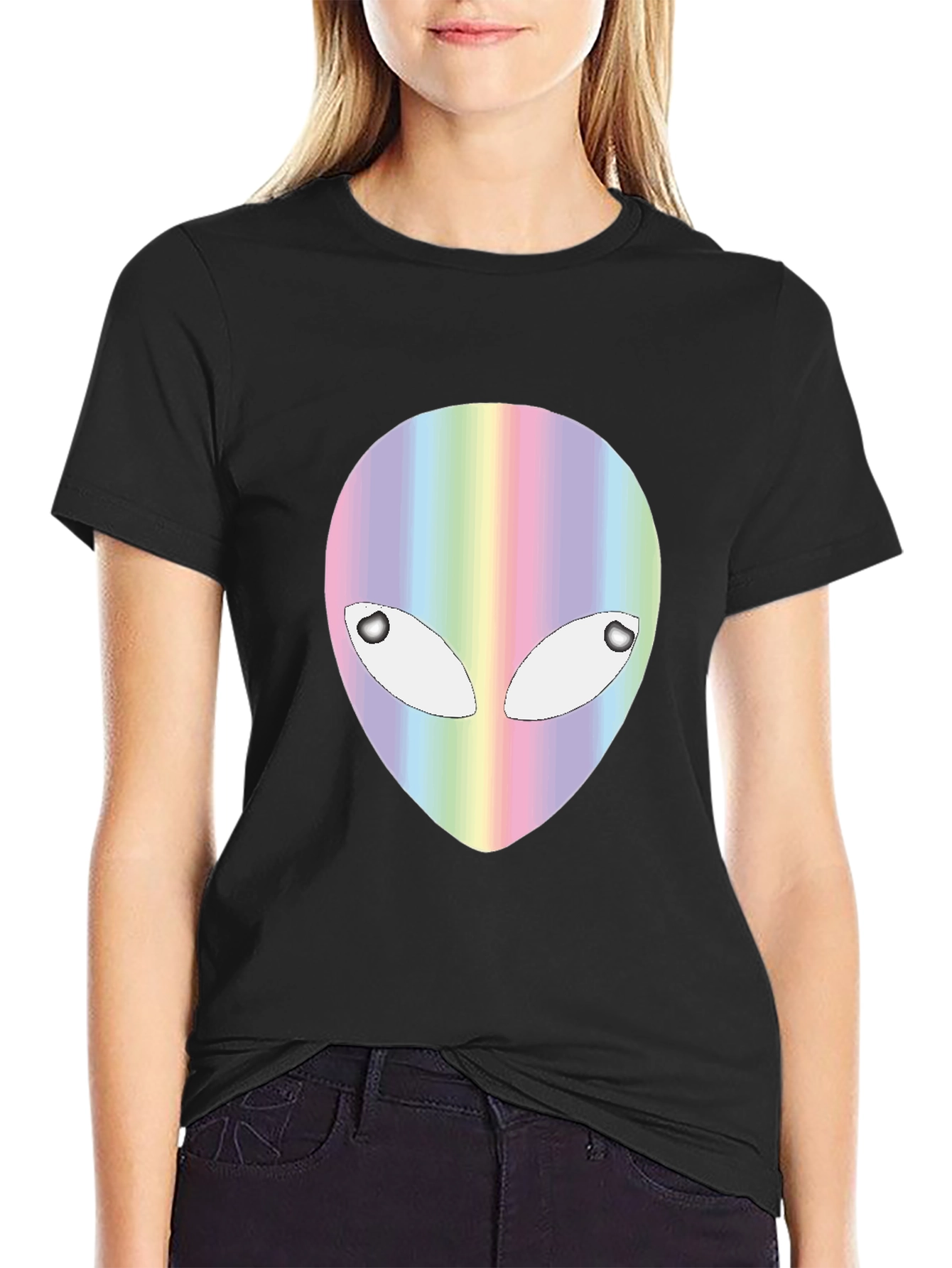 Rainbow Alien Graphic T-Shirt