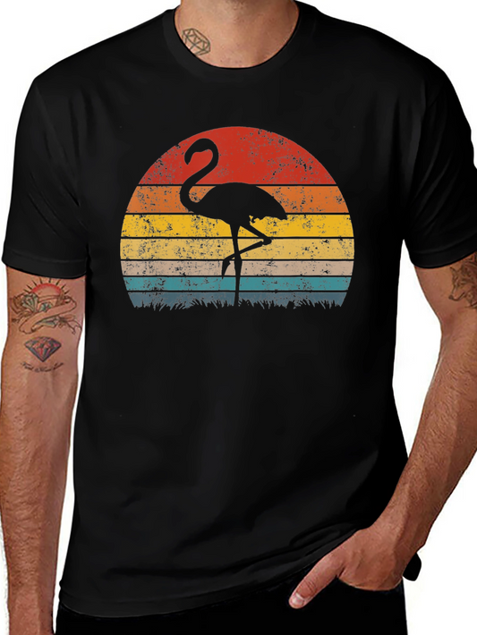 Retro Flamingo Sunset Graphic Tee