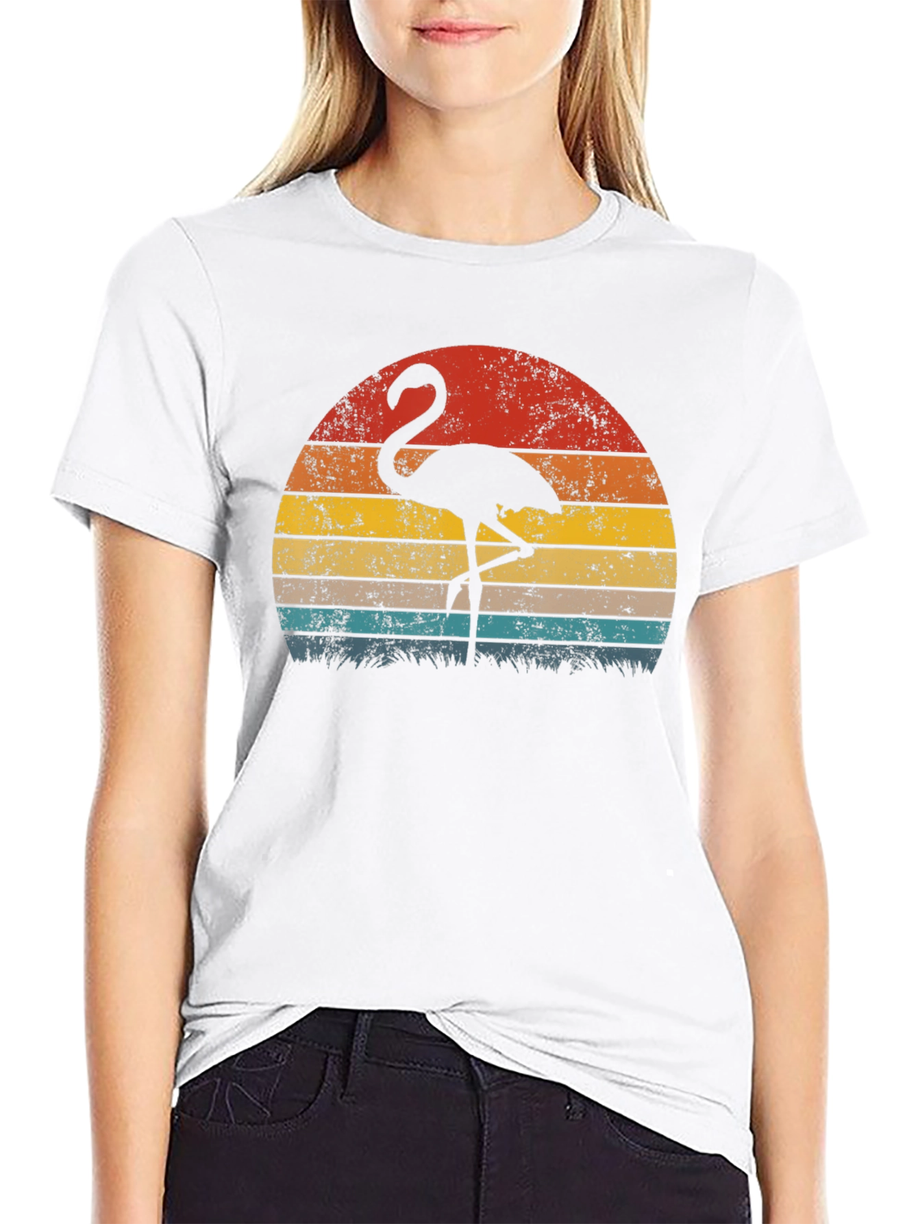 Retro Flamingo Sunset Graphic Tee