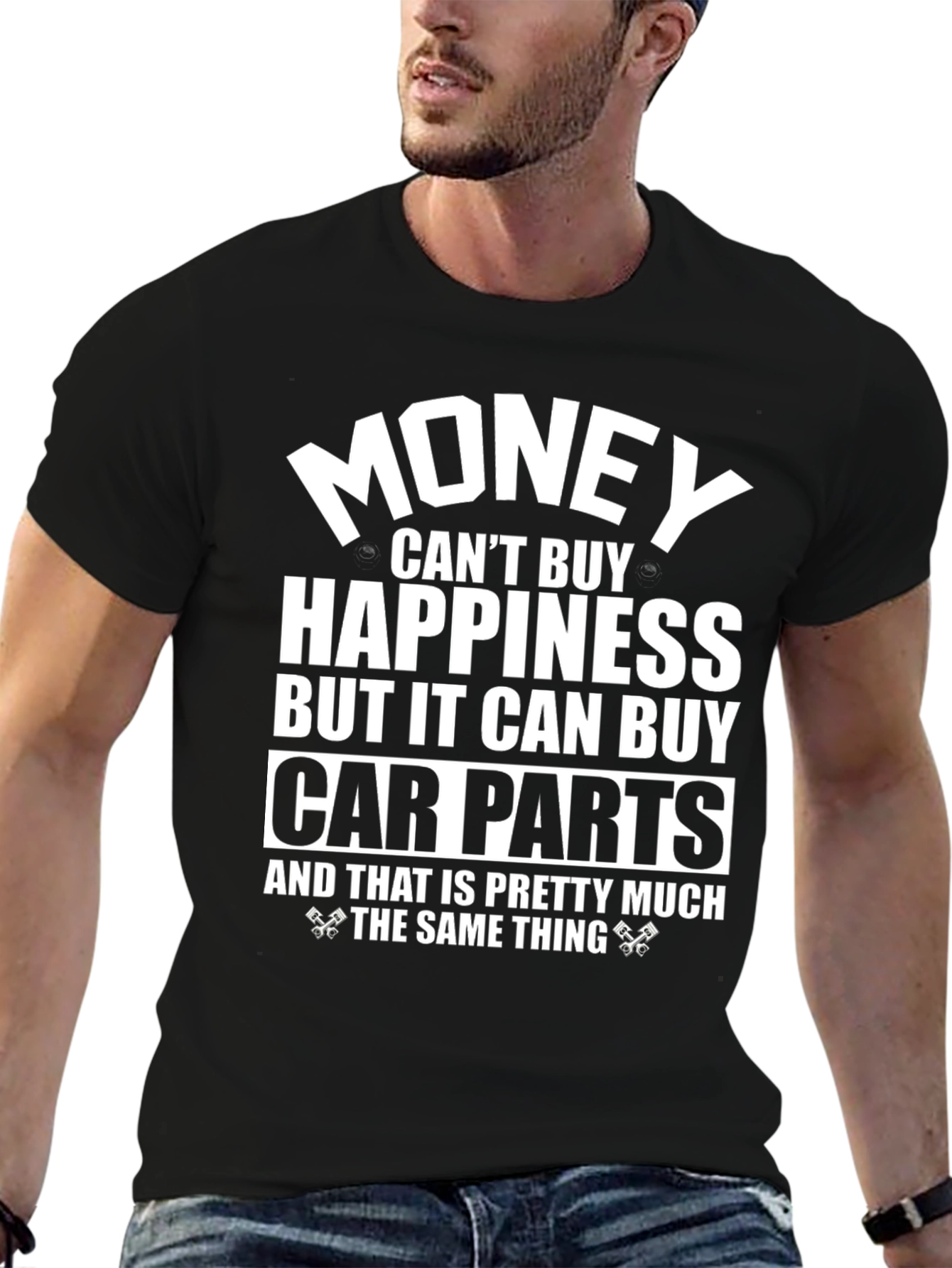 Money Car Parts Black T-Shirt