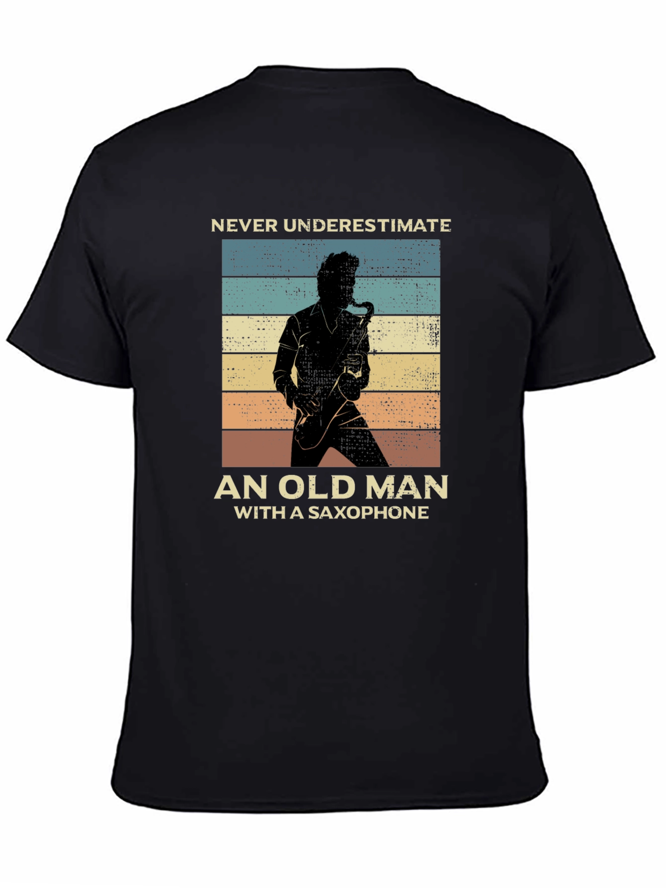Saxophone Old Man Graphic T-Shirt