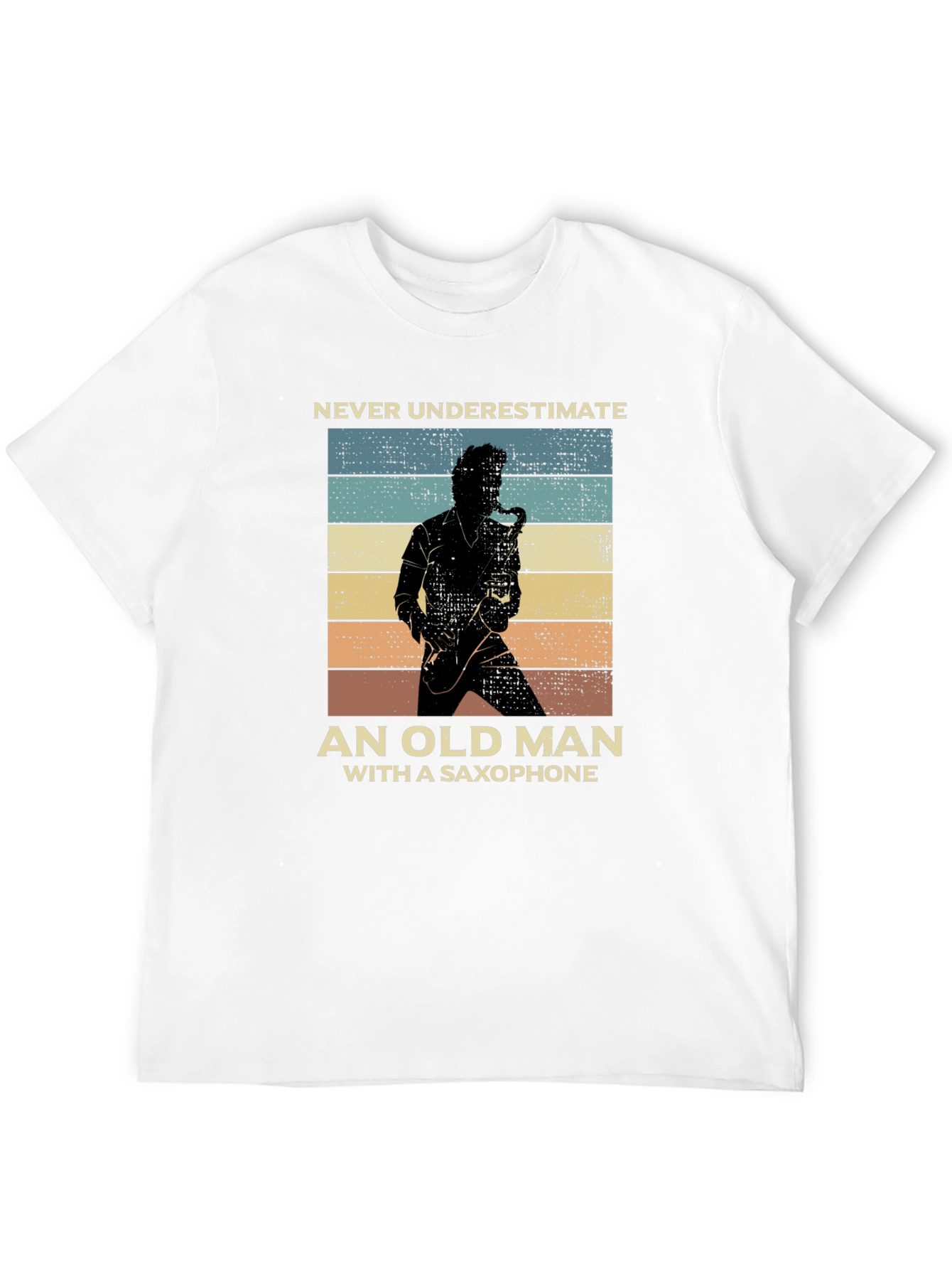 Saxophone Old Man Graphic T-Shirt