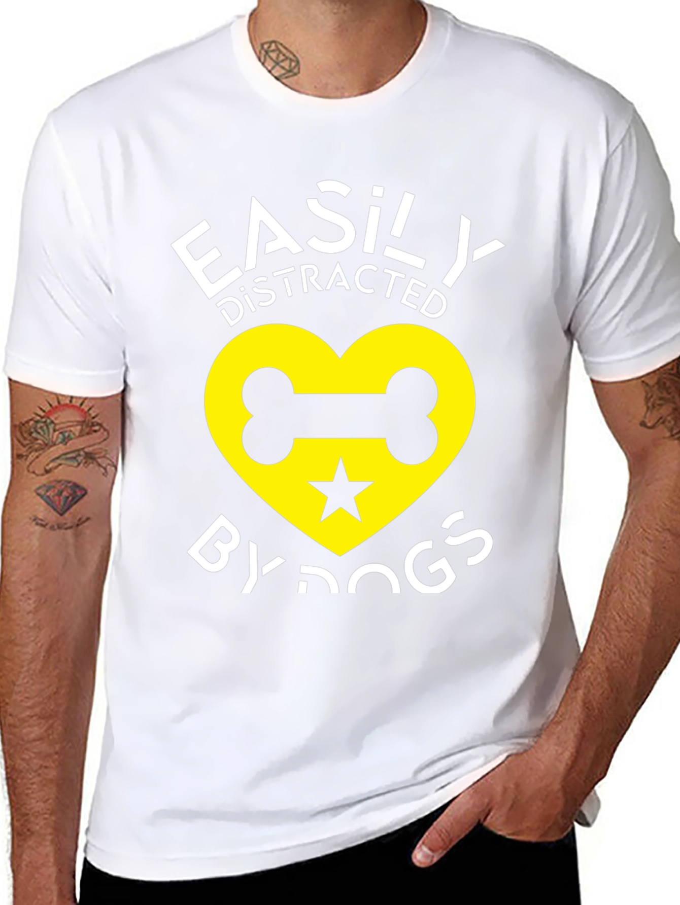 Easily Distracted By Dogs Graphic T-Shirt