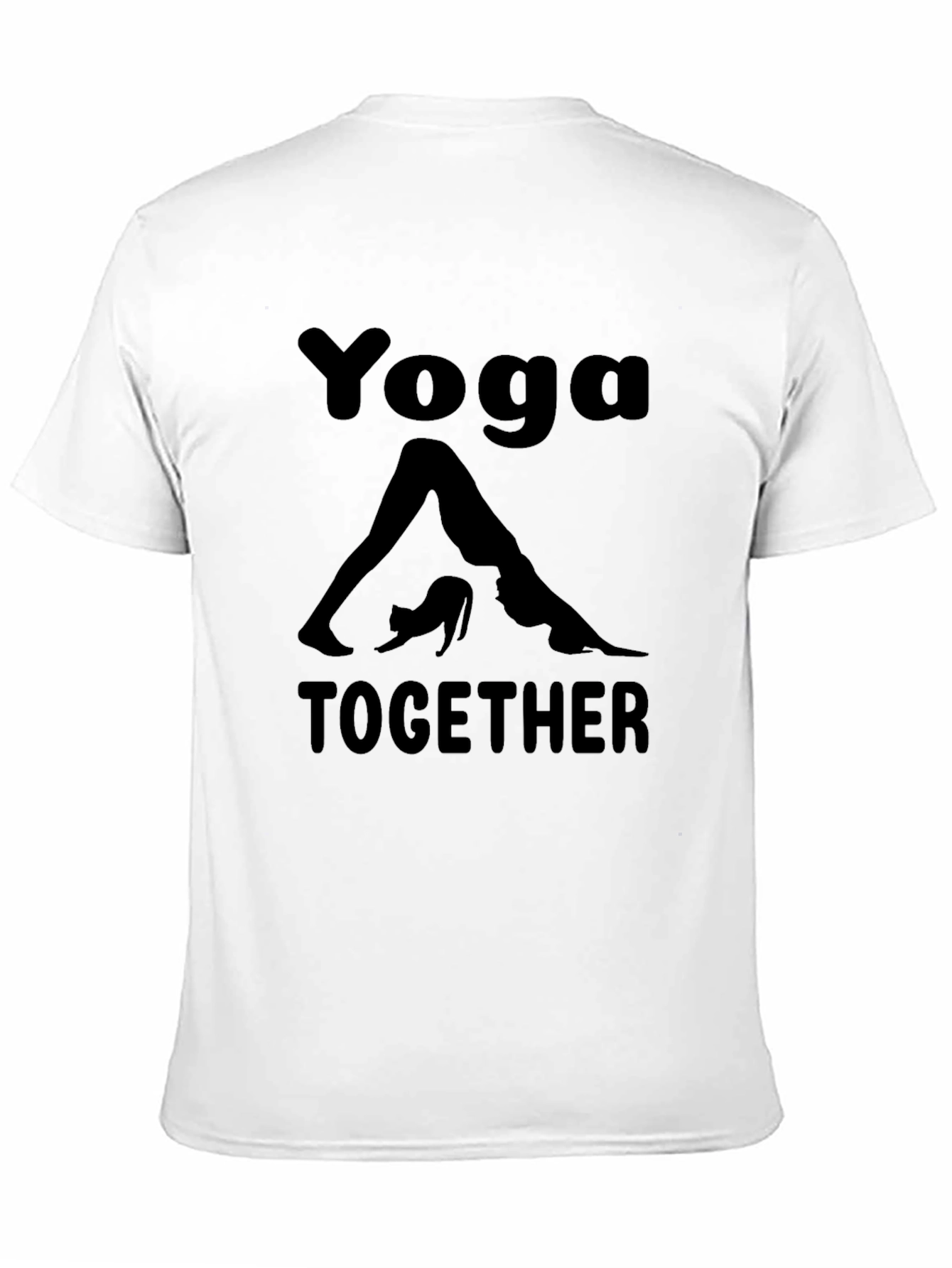 Yoga Together Graphic Tee - Black Cotton Blend T-Shirt
