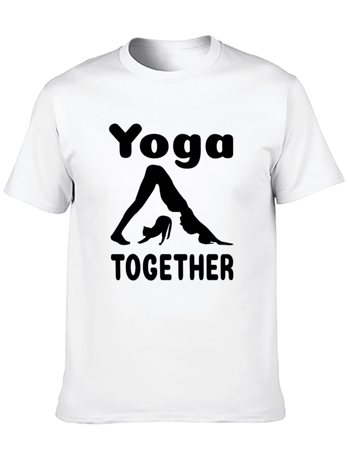 Yoga Together Graphic Tee - Black Cotton Blend T-Shirt