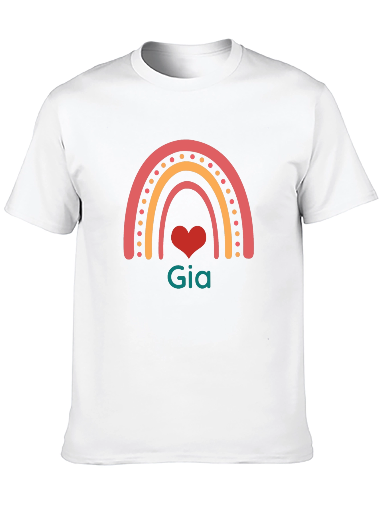 Rainbow Gia Heart T-Shirt - Black