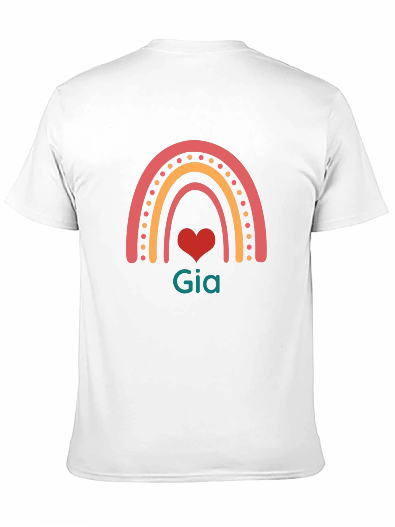 Rainbow Gia Heart T-Shirt - Black