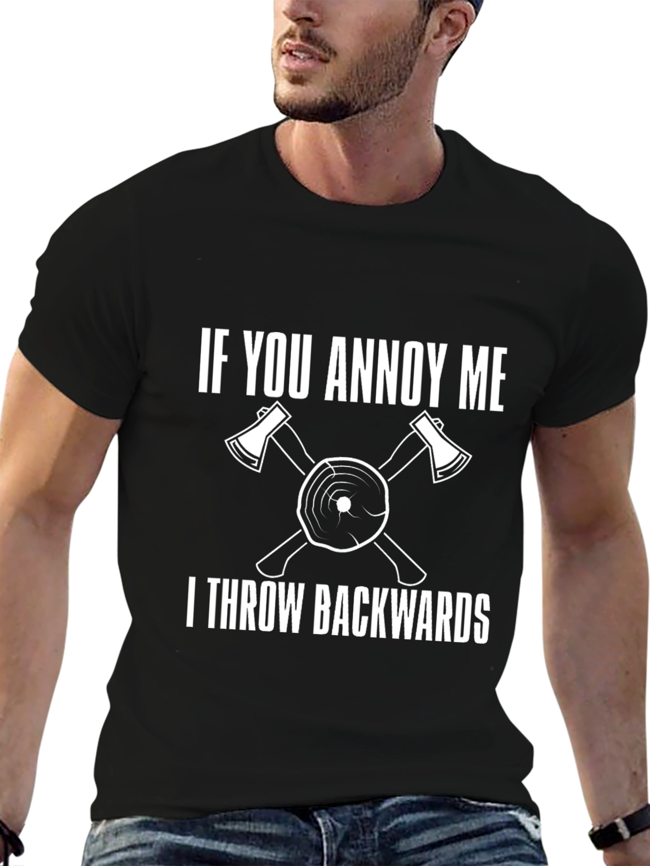 Annoy Me Throw Backwards Axe T-Shirt