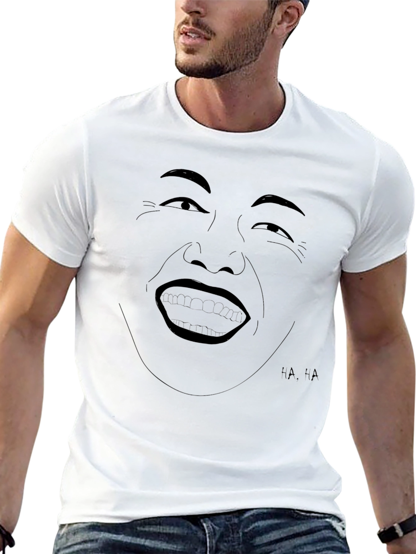 Laughing Face Graphic Tee - Unisex Black T-Shirt