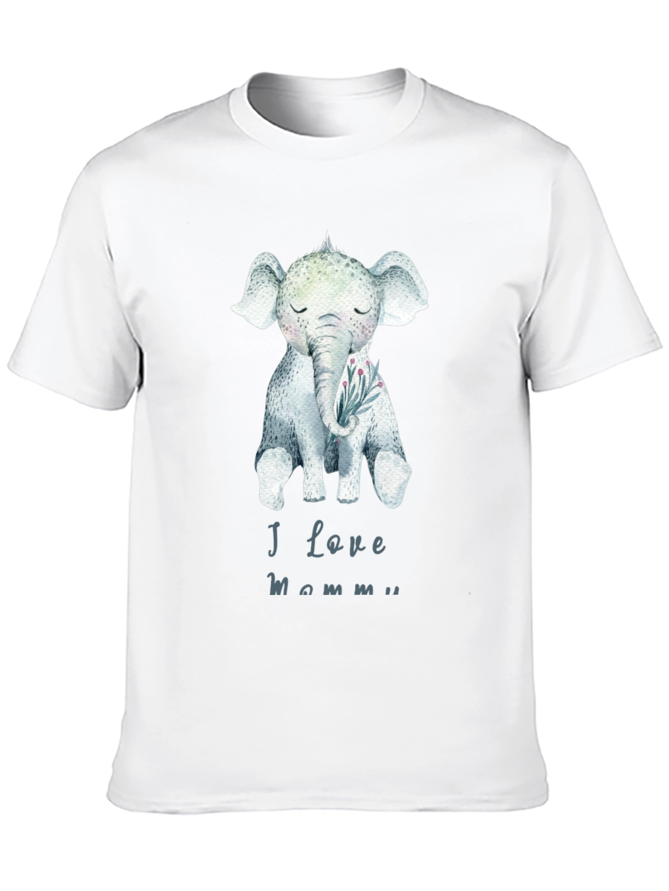 Cute Elephant I Love Mommy Graphic Tee