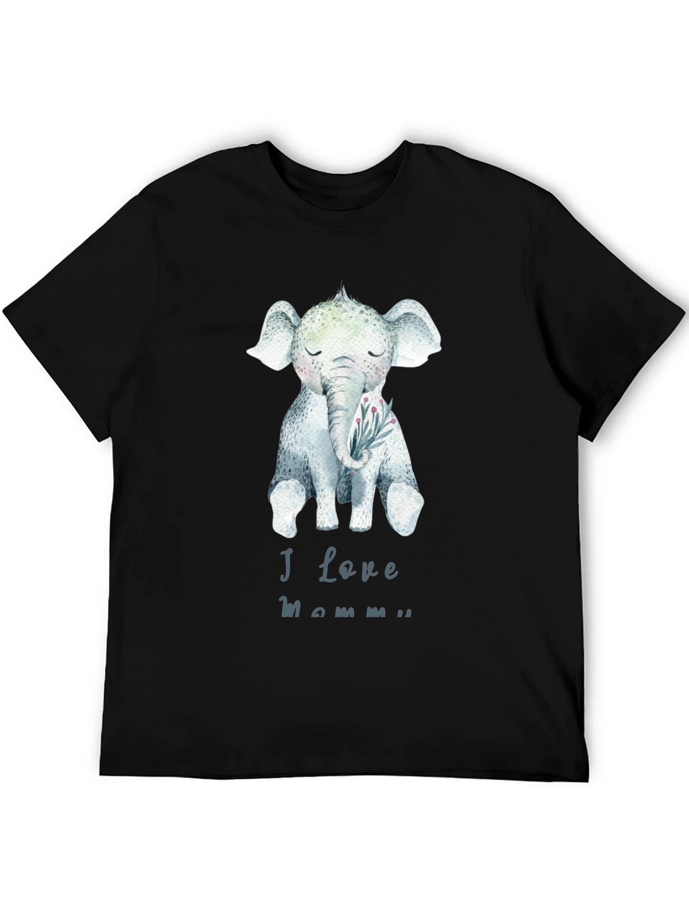 Cute Elephant I Love Mommy Graphic Tee