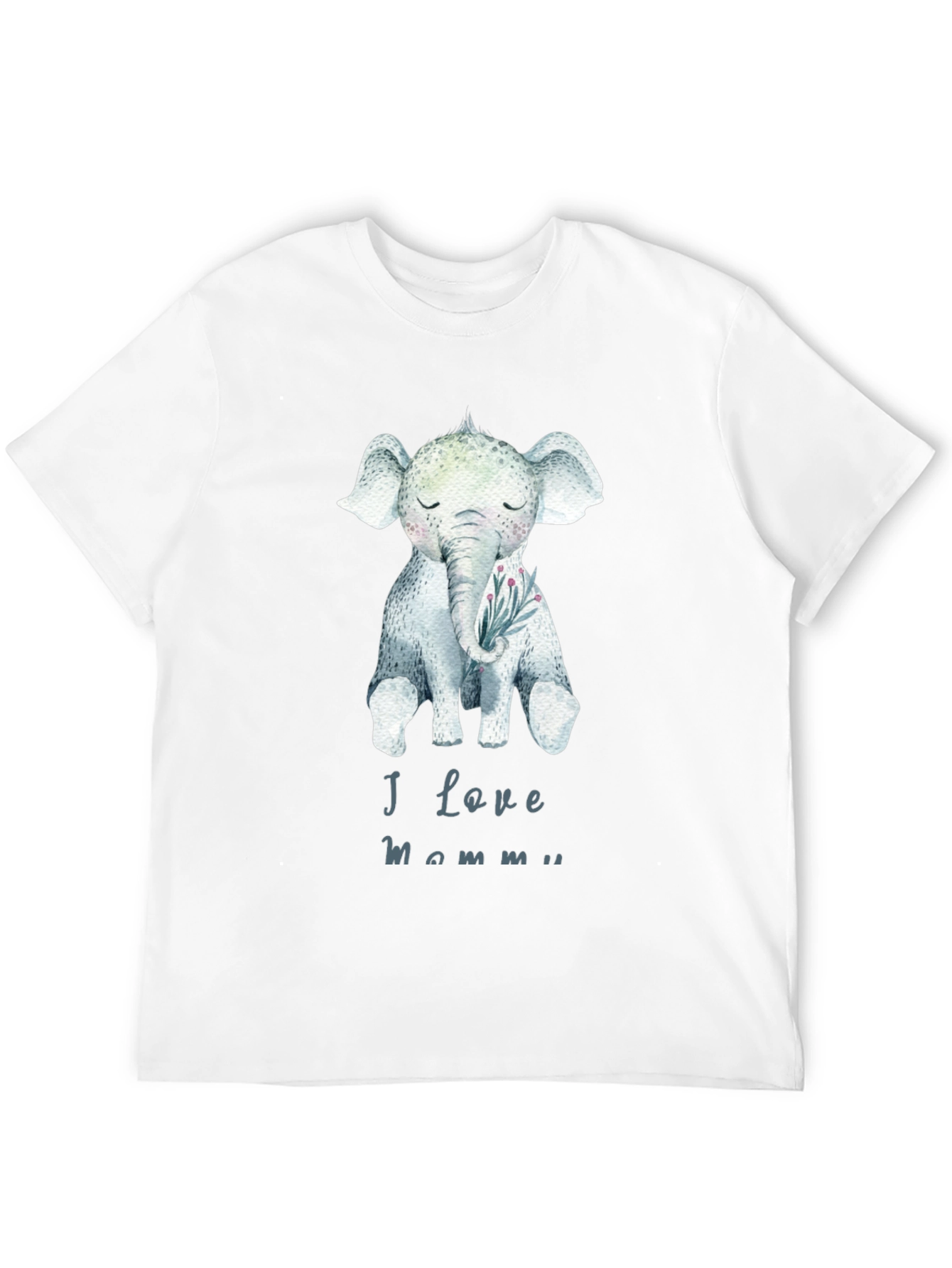 Cute Elephant I Love Mommy Graphic Tee