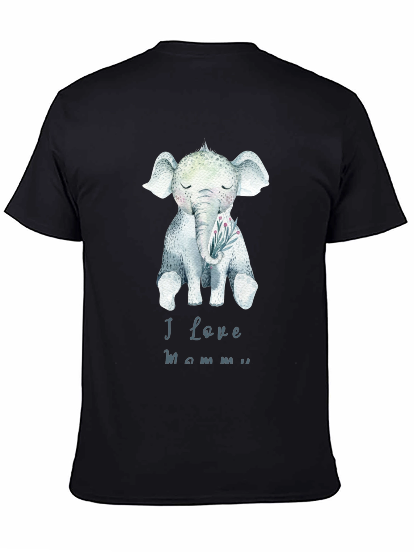 Cute Elephant I Love Mommy Graphic Tee